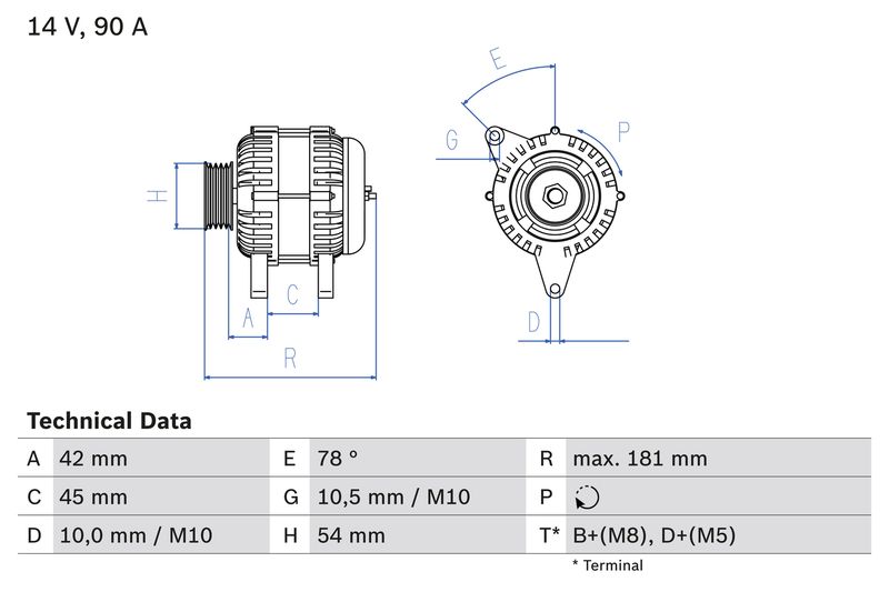 BOSCH 0 986 042 091 Alternator