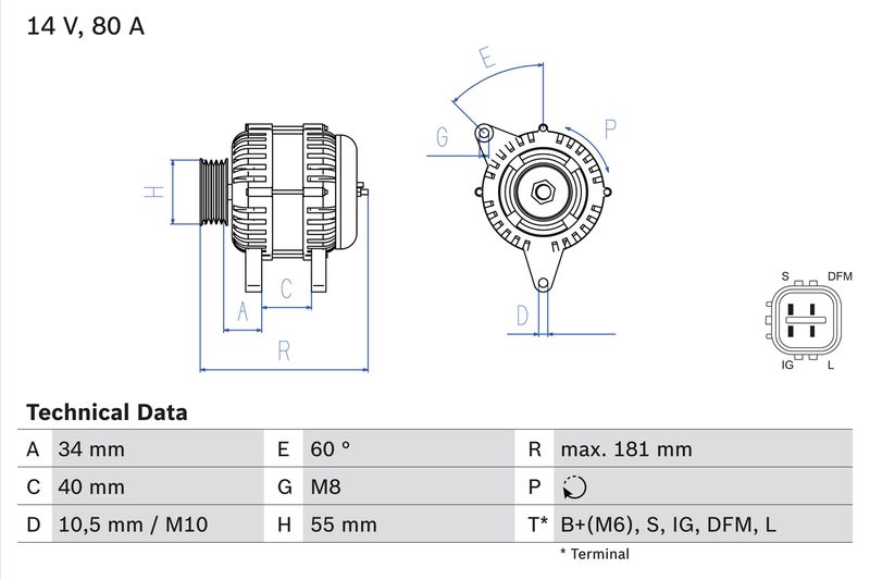 BOSCH 0 986 042 660 Alternator