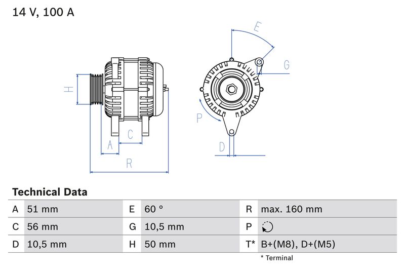 BOSCH 0 986 042 750 Alternator