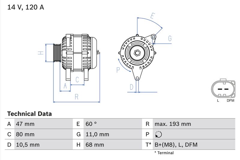 BOSCH 0 986 042 820 Alternator