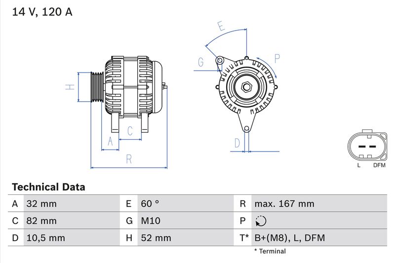 BOSCH 0 986 043 690 Alternator