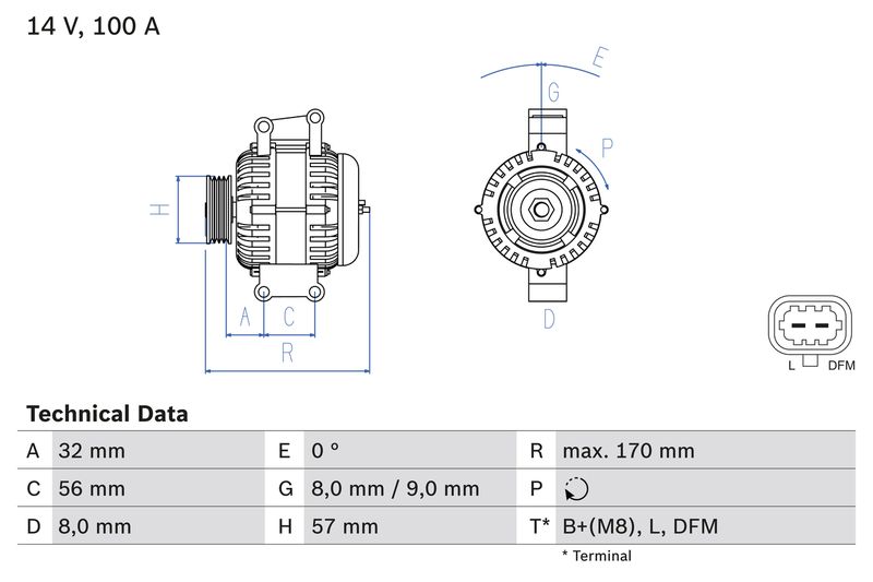 BOSCH 0 986 044 010 Alternator