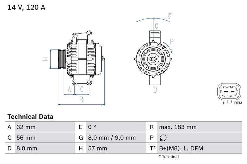 BOSCH 0 986 044 020 Alternator