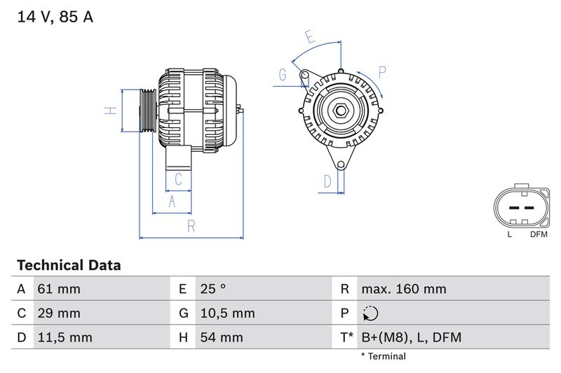BOSCH 0 986 044 490 Alternator