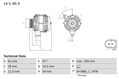Alternator BOSCH 0 986 044 490