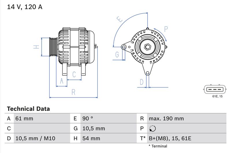 BOSCH 0 986 044 841 Alternator