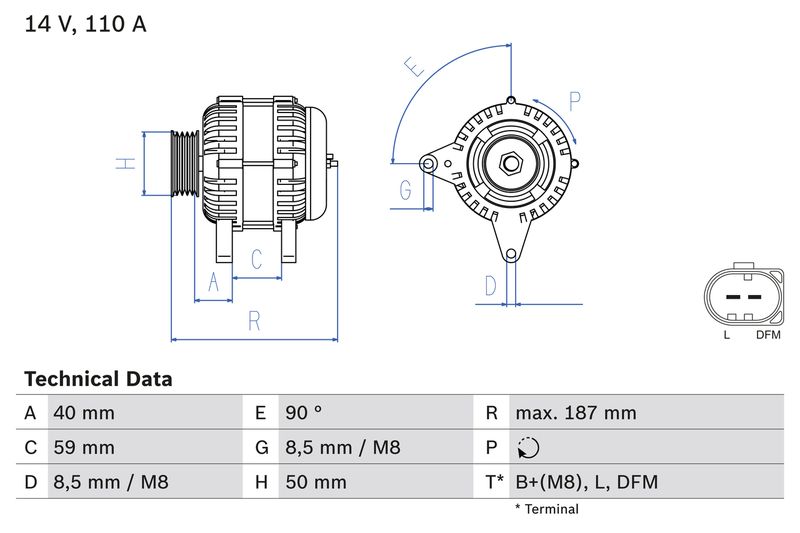 BOSCH 0 986 046 070 Alternator