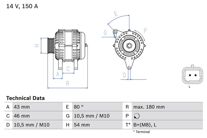 BOSCH 0 986 046 240 Alternator