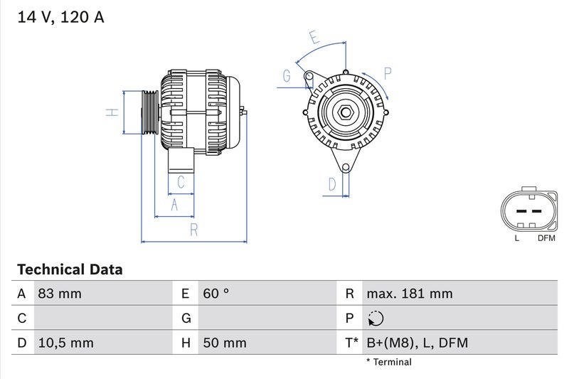 BOSCH 0 986 047 540 Alternator