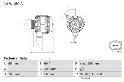 Alternator BOSCH 0 986 047 550