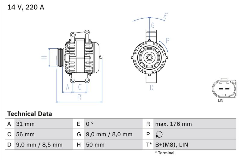 BOSCH 0 986 047 640 Alternator