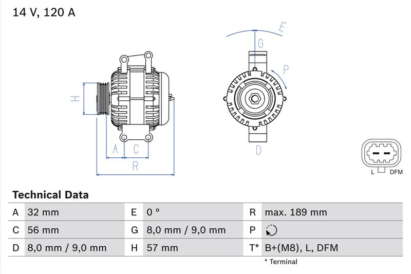 BOSCH 0 986 048 070 Alternator
