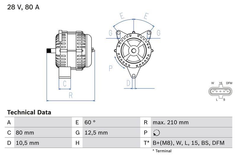 BOSCH 0 986 048 100 Alternator