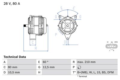 Alternator BOSCH 0 986 048 100