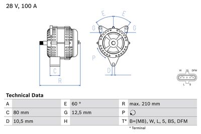 Alternator BOSCH 0 986 048 110