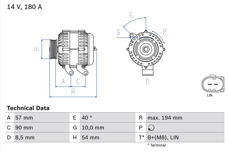 BOSCH 0 986 048 400 Alternator