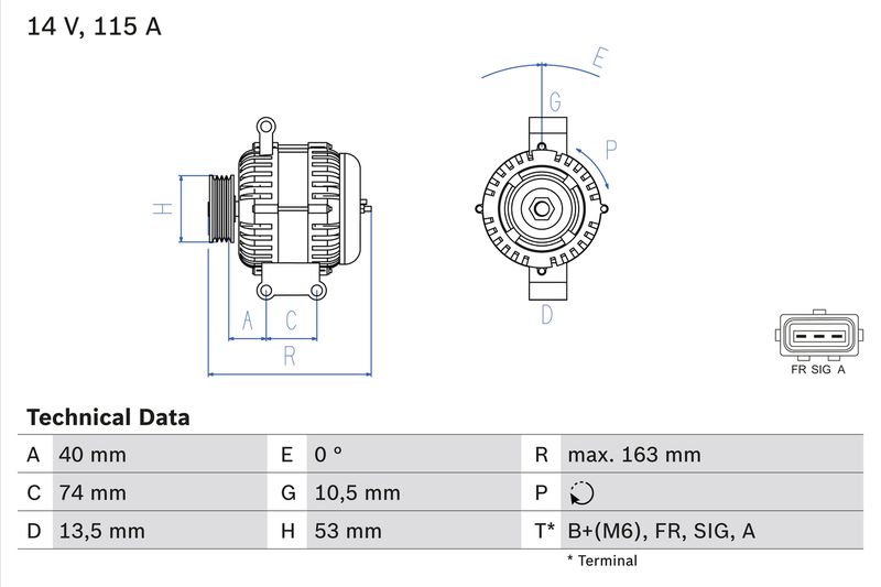 BOSCH 0 986 049 520 Alternator