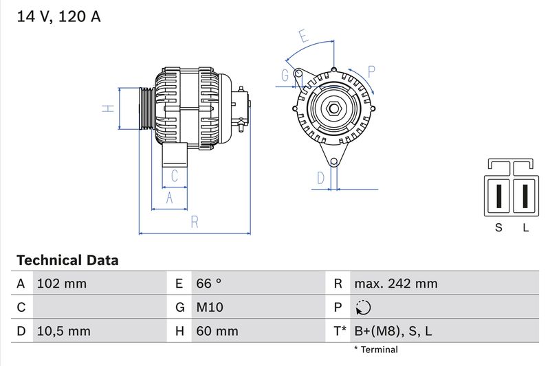BOSCH 0 986 049 550 Alternator