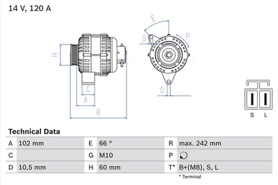 Alternator BOSCH 0 986 049 550