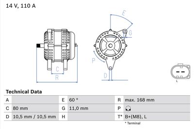 Alternator BOSCH 0 986 080 060