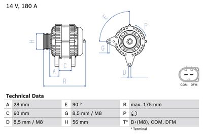 Alternator BOSCH 0 986 080 090