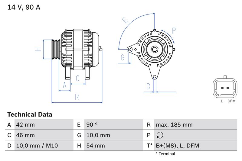 BOSCH 0 986 080 190 Alternator