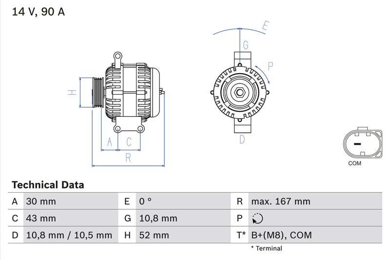 BOSCH 0 986 080 500 Alternator