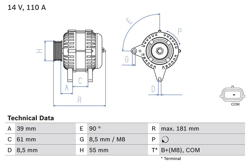 BOSCH 0 986 080 800 Alternator