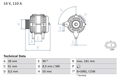 Alternator BOSCH 0 986 080 800