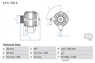 Alternator BOSCH 0 986 080 990