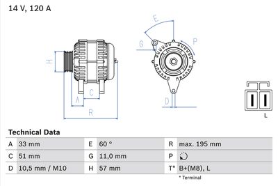 Alternator BOSCH 0 986 081 060