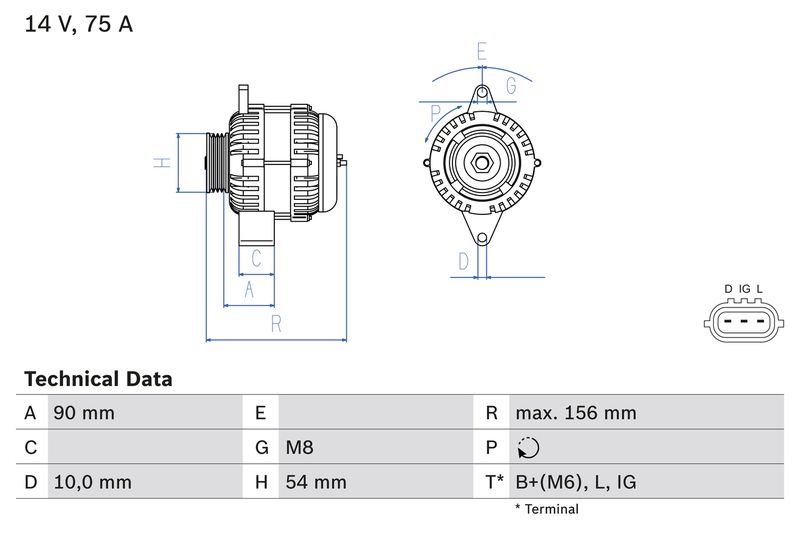 BOSCH 0 986 081 950 Alternator
