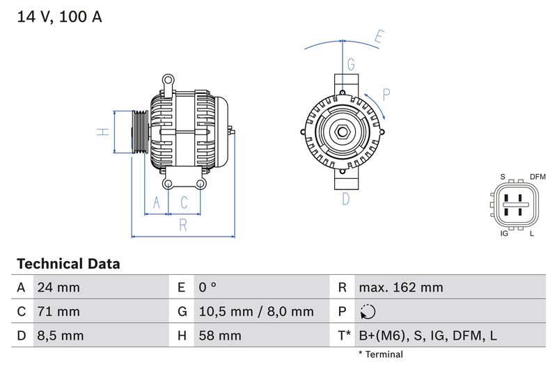 BOSCH 0 986 082 080 Alternator