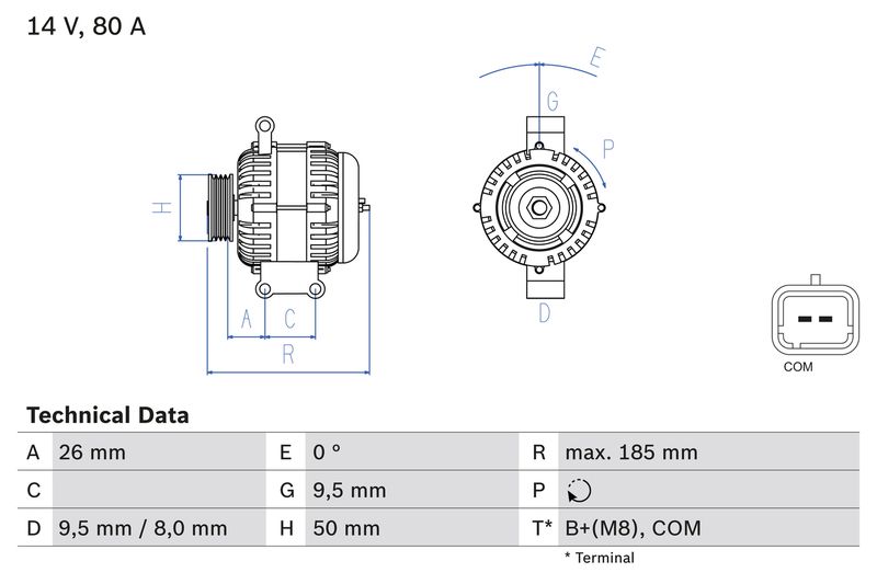 BOSCH 0 986 082 880 Alternator