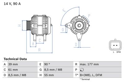 Alternator BOSCH 0 986 083 190