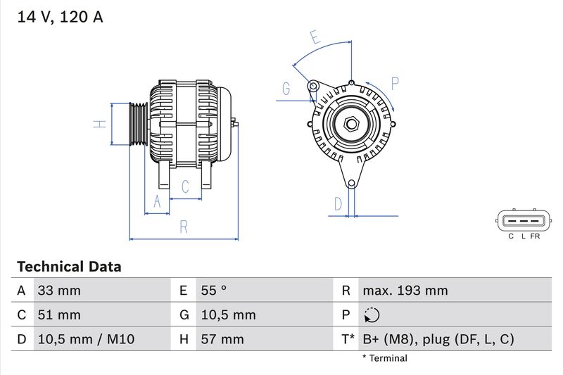 BOSCH 0 986 083 830 Alternator