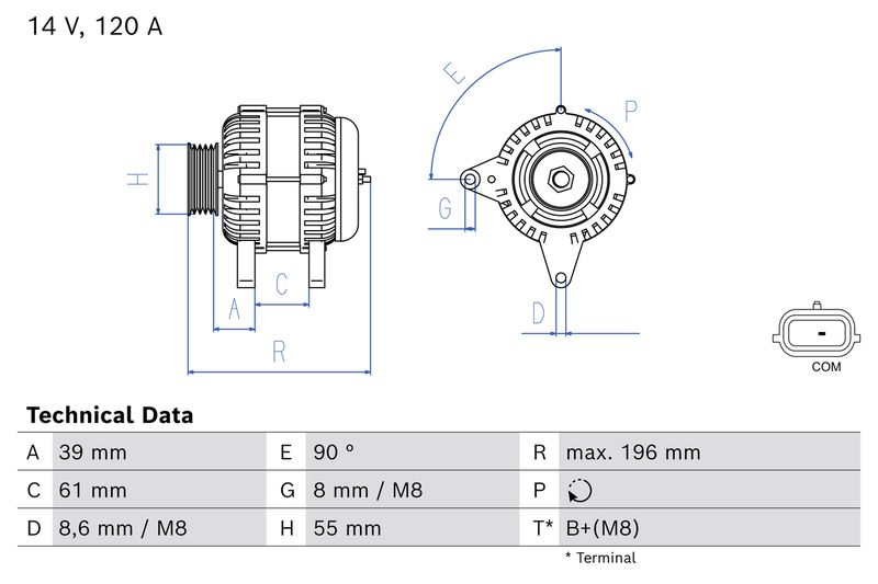 BOSCH 0 986 084 780 Alternator