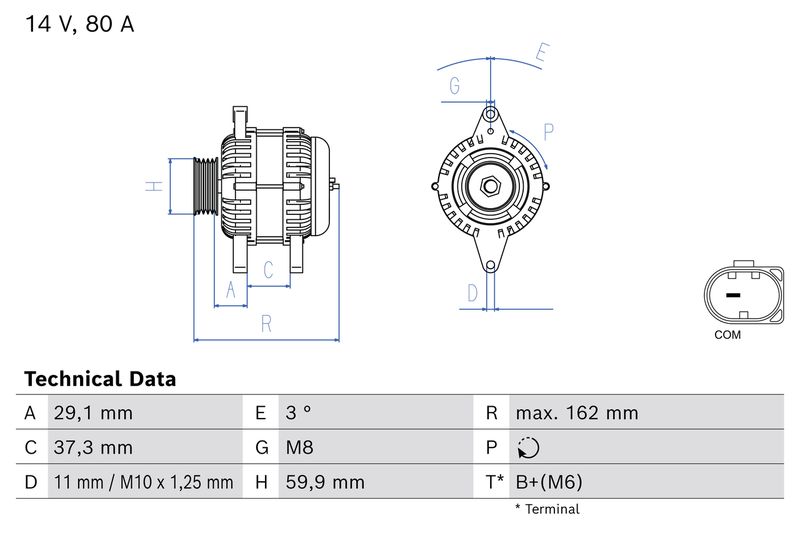 BOSCH 0 986 085 250 Alternator