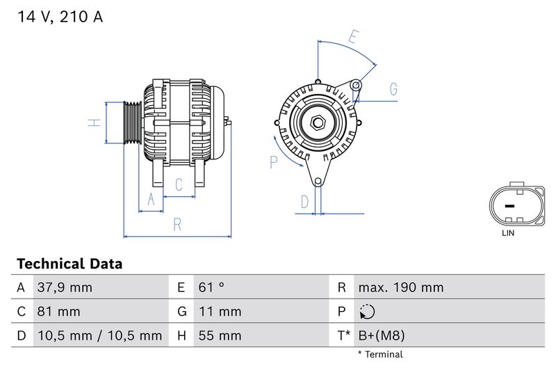 BOSCH 0 986 085 510 Alternator