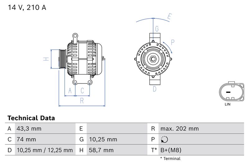 BOSCH 0 986 086 040 Alternator