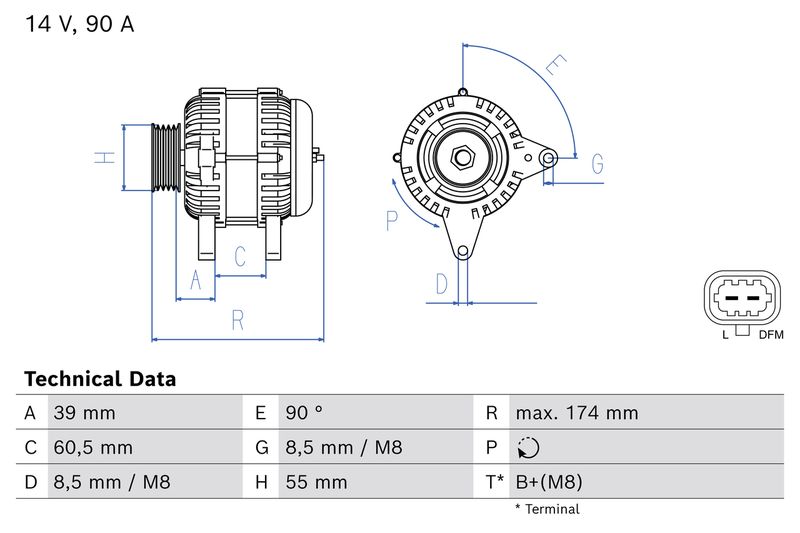 BOSCH 0 986 086 120 Alternator