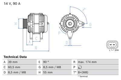 Alternator BOSCH 0 986 086 120