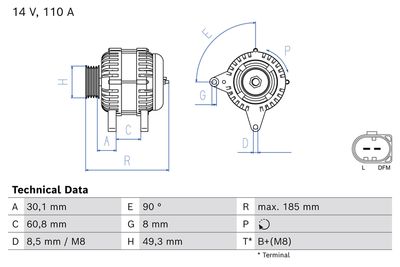 Alternator BOSCH 0 986 086 330