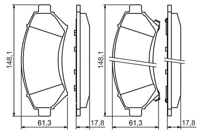 Brake Pad Set, disc brake BOSCH 0 986 424 466
