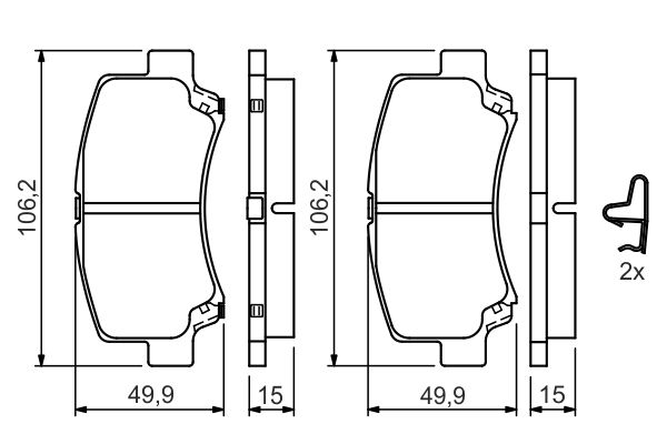 BOSCH 0 986 424 626 Brake Pad Set, disc brake
