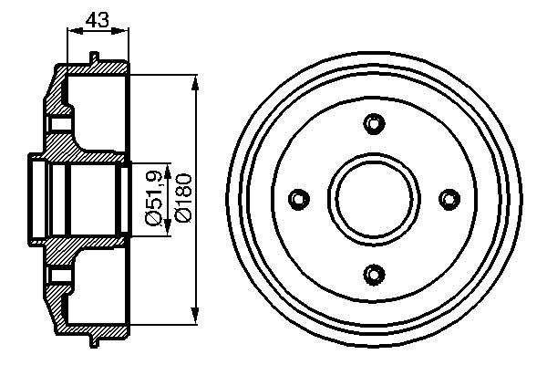 BOSCH 0 986 477 020 Brake Drum