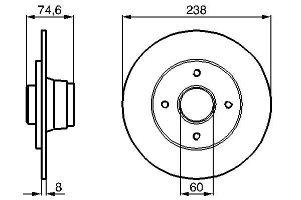 BOSCH 0 986 478 442 Brake Disc