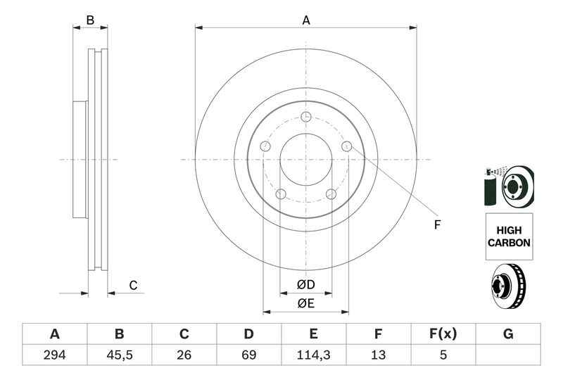 BOSCH 0 986 479 745 Brake Disc