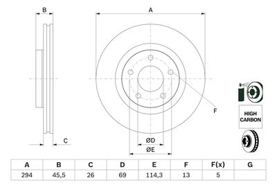 Brake Disc BOSCH 0 986 479 745
