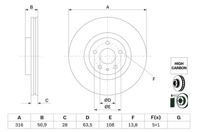 Brake Disc BOSCH 0 986 479 D46